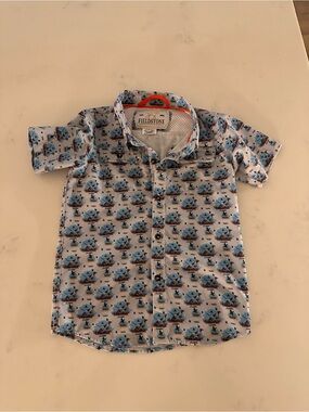 Fieldstone Boys' Light Blue Short-Sleeve Button-Down Shirt